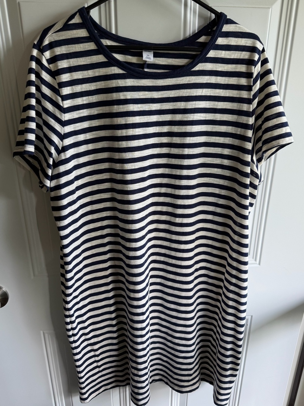 Old navy Striped Navy and Cream Short Sleeve Tee Dress Womens size size XXL